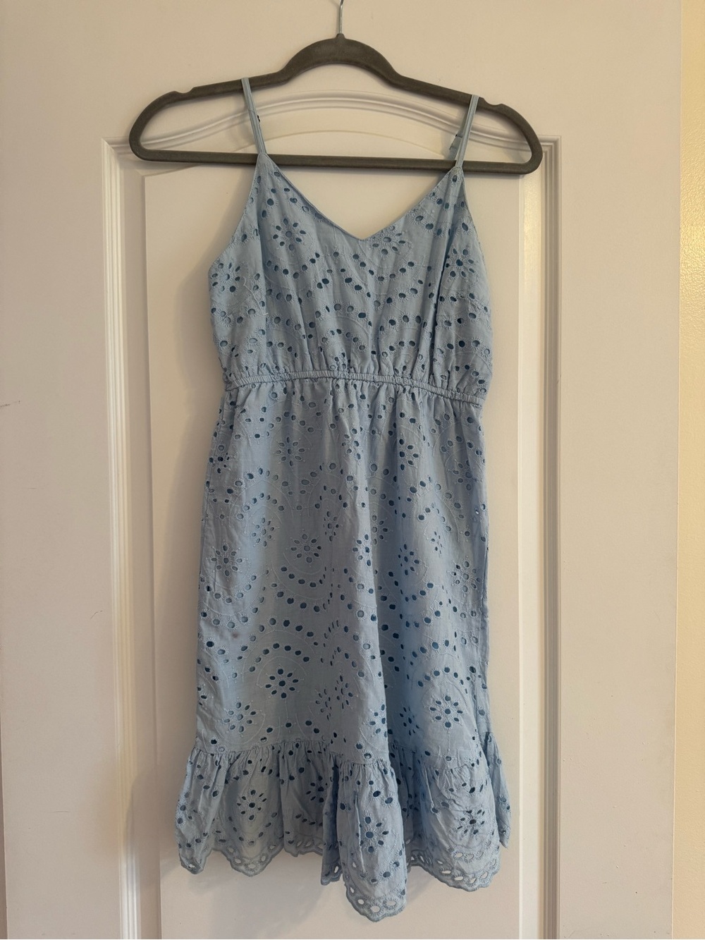 Japna Pale Blue Eyelet Cotton Dress